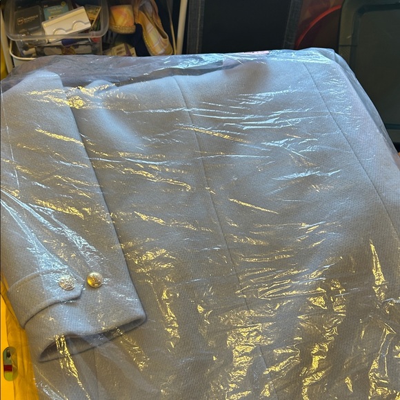 J.Crew Womens $398 Italian Stadium Cloth Toscana coat wool baby Blue Size 4 - Picture 9 of 9